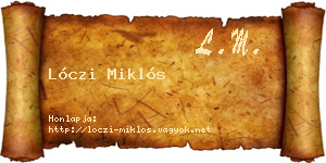Lóczi Miklós névjegykártya